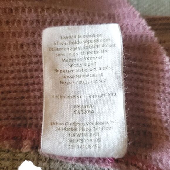 Free People We The Free Long Sleeve Oversized Waffle Thermal Grey/Pink Womens XS - Picture 7 of 10